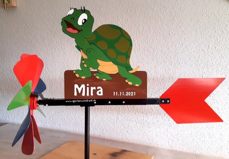 Geburtsanzeige Windrad aus Aluminium, Kugelgelagert 