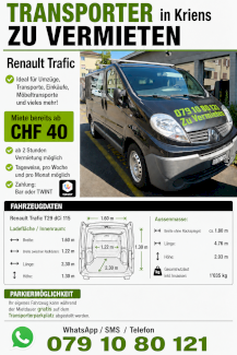 Transporter zu vermieten - Standort Kriens - Gratisinserat.ch