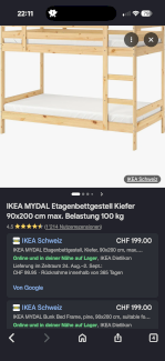 Mydal Kinderdoppelhochbett spart Platz