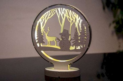 LED Winterlandschaft Dekoleuchte \'Reh & Schneemann\' - Gratisinserat.ch