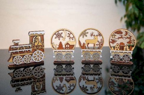 Weihnachtszug Winterlandschaft Holzdekoration Set - Gratisinserat.ch