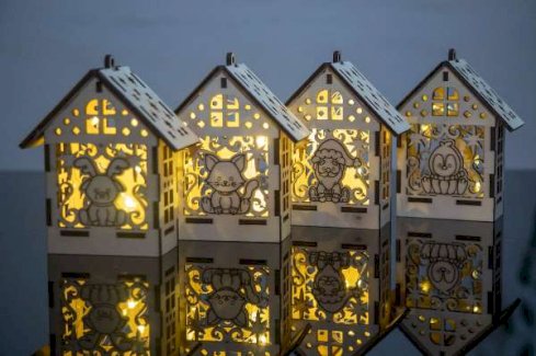 Festliche LED-Holzhäuschen-Set - Gratisinserat.ch