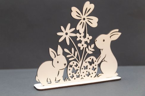 OSTERAUFSTELLER AUS HOLZ MIT HASEN UND BLUMEN - Gratisinserat.ch