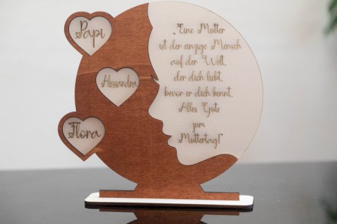 Personalisierter Holzaufsteller zum Muttertag