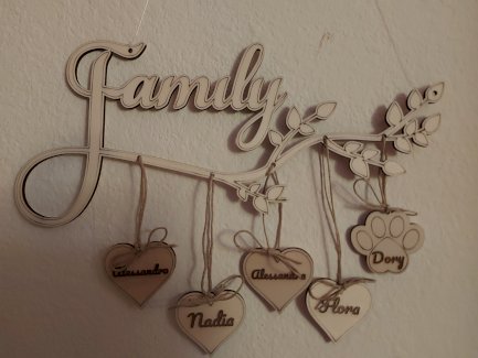 PERSONALISIERTES FAMILIEN-WANDSCHILD AUS HOLZ