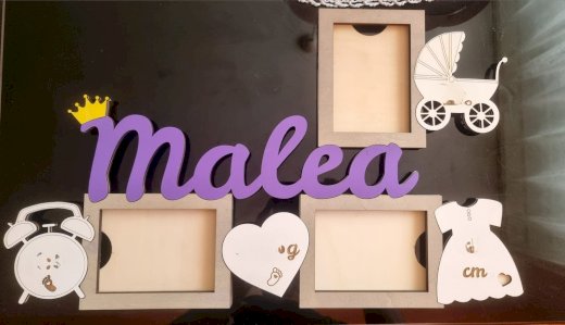 PERSONALISIERTER BABY-FOTORAHMEN MIT GEBURTSDATEN 