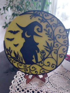 MYSTISCHE HEXE SILHOUETTE WAND-DEKORATION - Gratisinserat.ch