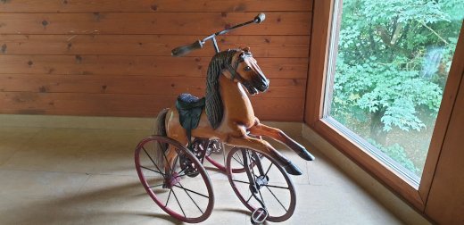 Antikes "seltenes" Fund-Tri-Cycle Schaukelpferd