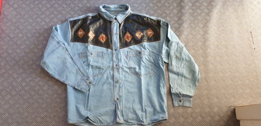 Vintage - Original Shooter Jeanshemden im 90er Style - in schwarz oder Cremefarbig