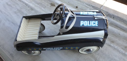 Vintage Police Metro Citys Finest Patrol Metal Pedal Car