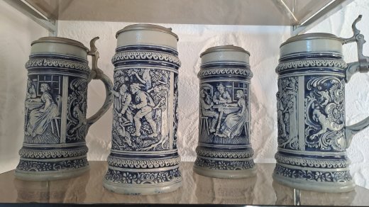 Bierhumpen 1 Liter mit Zinndeckel