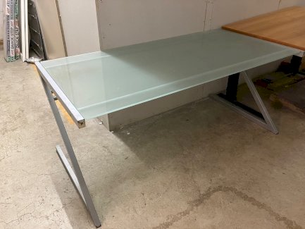 Tisch, Computertisch, Bürotisch mit Glasplatte