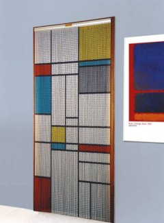 Türvorhang aus eloxierten Aluminiumketten, Design Buntglas - Gratisinserat.ch