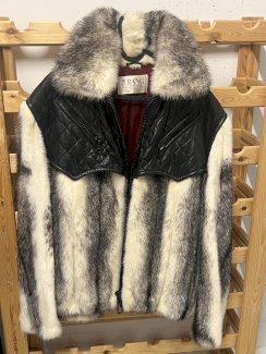 Herren Pelzjacke mit Ledereinsatz  - Gratisinserat.ch