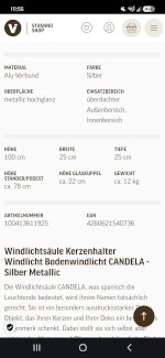 Zu verkaufen Windlichtsäule
