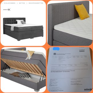 Boxspringbett Plura 140/200 antrazit