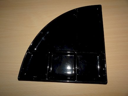 8 Gourmetteller aus Porzellan schwarz Viertelkreis