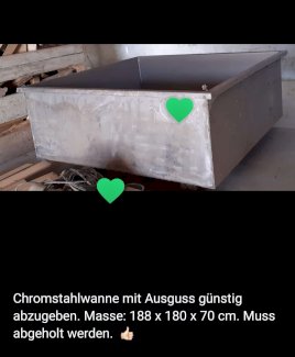 Chromstahlwanne mit Ausguss - Gratisinserat.ch