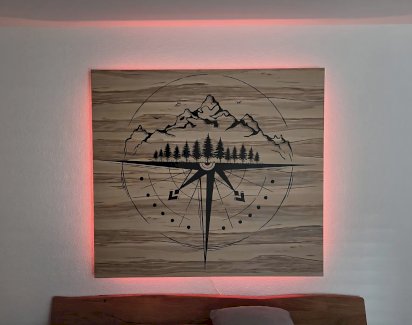 Holzbild mit LED Beleuchtung - Gratisinserat.ch