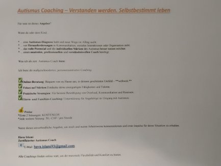 Autismus Coach - Gratisinserat.ch