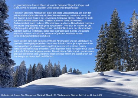 Ganzheitlich Heilfasten, 4.-11.1.2026 - Gratisinserat.ch