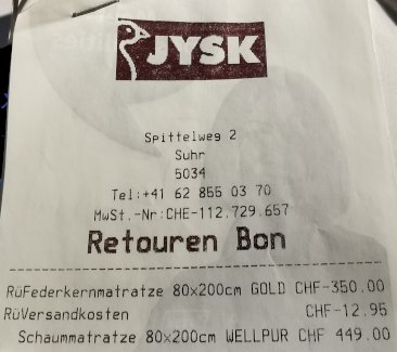 Schaumstoff-Matratze neu