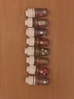 8er Set mini Deko Fläschchen Setzkasten