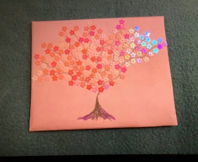 Baum Deko Gemälde farbig