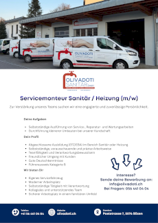 Servicemonteur Sanitär / Heizung (m/w) - Gratisinserat.ch