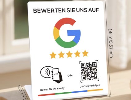 Google Rezensionen Aufsteller – NFC & QR Code – Inkl. Programmierung