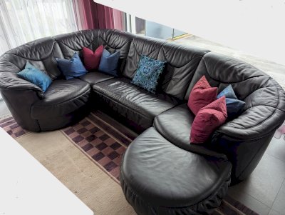 Leder Polstergruppe Brombeere