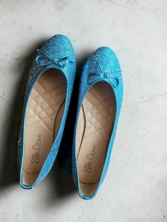 Ella Cruz Ballerinas Gr. 41 – Neu & ungetragen – Türkis mit Glitzer-Schleife und Muster - Gratisinserat.ch