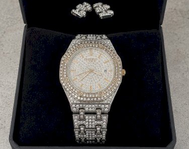 Emporio Time Damen-Armbanduhr mit Kristallbesatz – Edelstahl – inkl. Box