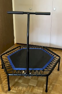 Indoor Fitness Trampolin mit Haltestange