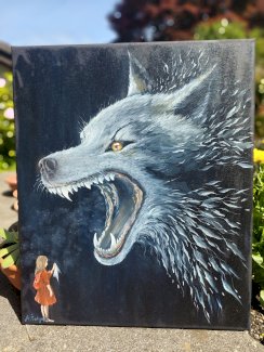 Tattoo Wolf neue Oelgemaelde handgemalt - Gratisinserat.ch