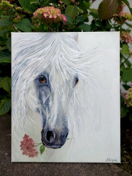 Pferd Hortensie neu, gemalt von mir