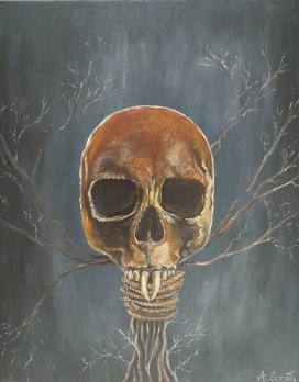 Gemaelde Skull Tattoo handgemalt und neu!