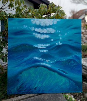 Wasser Oelgemaelde 80 x 80 Profi. Handgemalt - Gratisinserat.ch