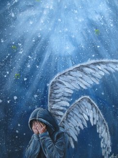 Engel Kapuze handgemalt. Neue Gemaelde - Gratisinserat.ch