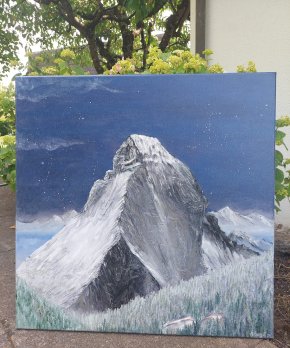 Berge Alpen Gemaelde neu, handgemalt