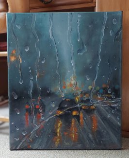Regen Autos, gemalt von mir. Profi.