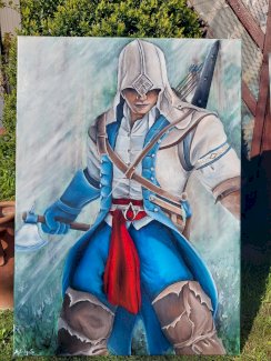 Gemaelde Warrior Assasin, handgemalt - Gratisinserat.ch