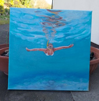 Blaues Wasser Gemaelde neu