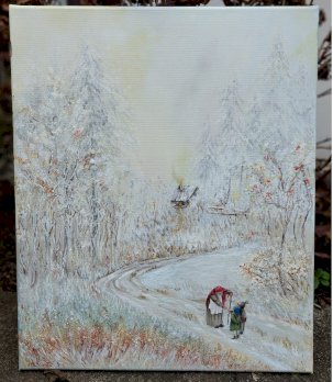 Winter Gemaelde neu, handgemalt