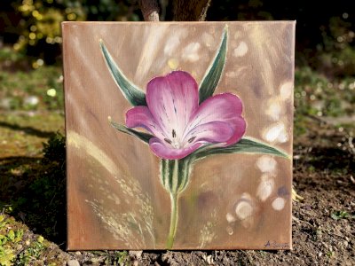 Blume Lila handgemalt.