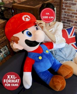 Super Mario XXL Plüschtier 100 cm Riesen Kuscheltier Geschenk für Fans