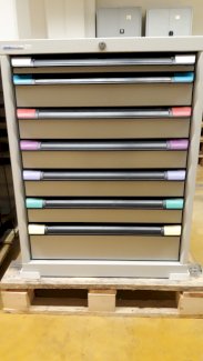 Schubladenschrank weiss grau für unter Werkbank 80cm, 7 SL - Gratisinserat.ch