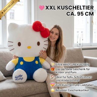 🎀 Hello Kitty XXL Kuscheltier 95 cm Grosses Plüschtier zum Kuscheln 🎀