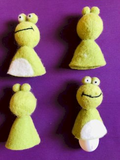 Frosch Eierwärmer , 4er Set 100% Wolle