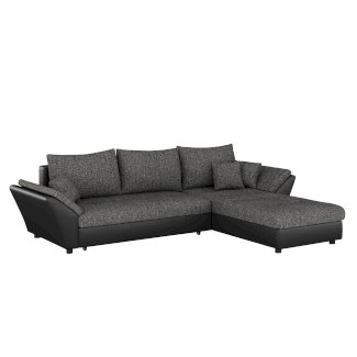 Ecksofa mit Schlaffunktion CAESAR links/rechts schwarz